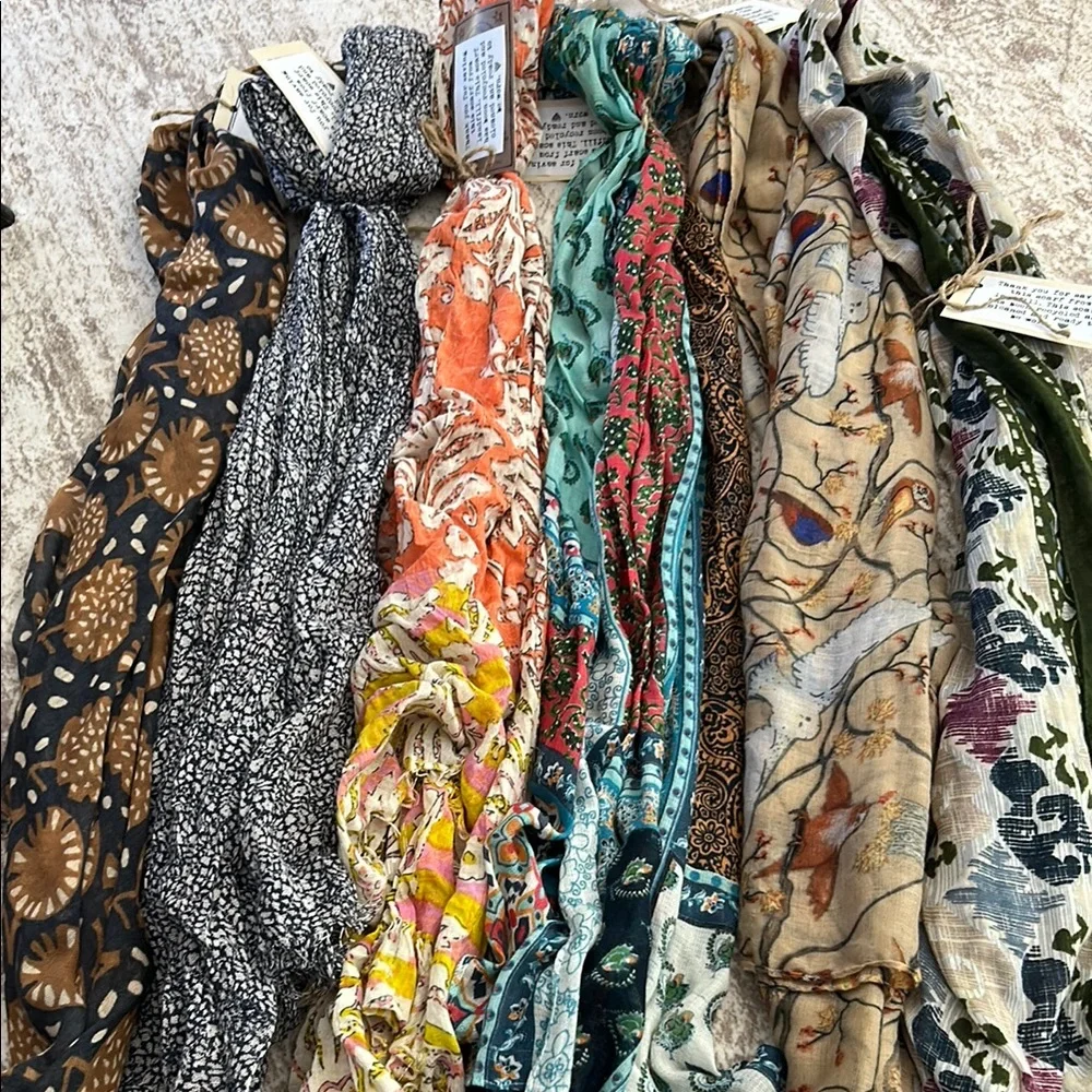 6 Colorful Patterned Scarves Collection!